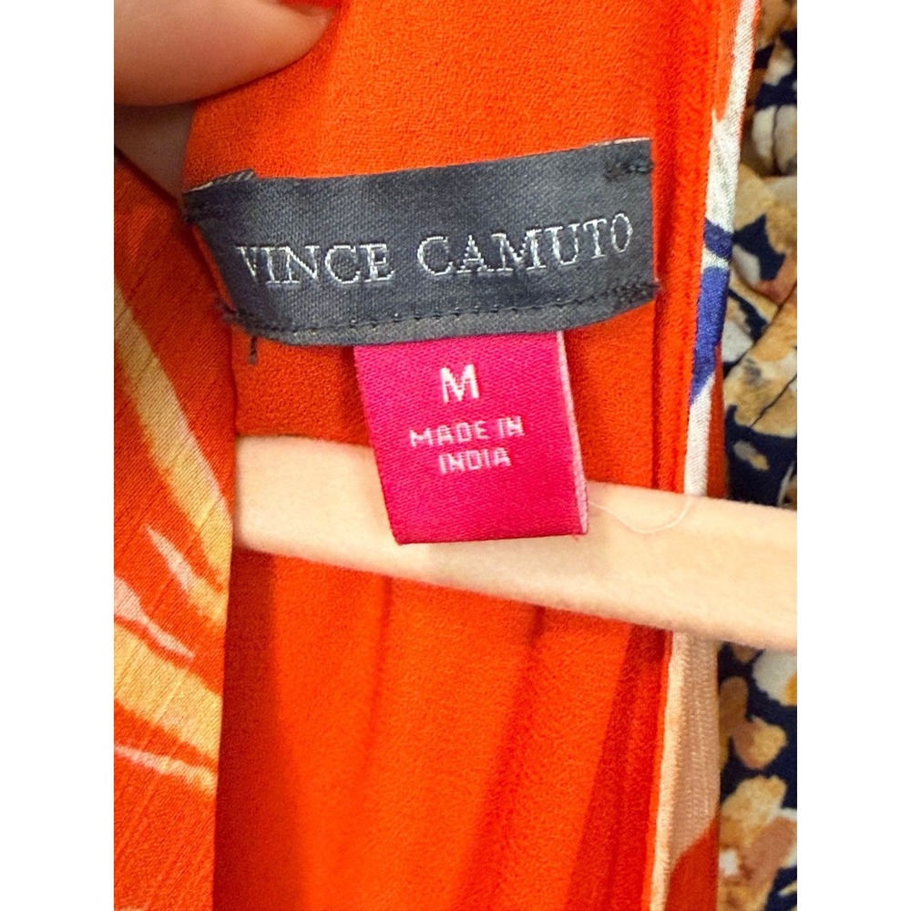 Vince Camuto Orange Tropical Floral Halter Wide Leg Jumpsuit Resort Medium - Picture 2 of 5